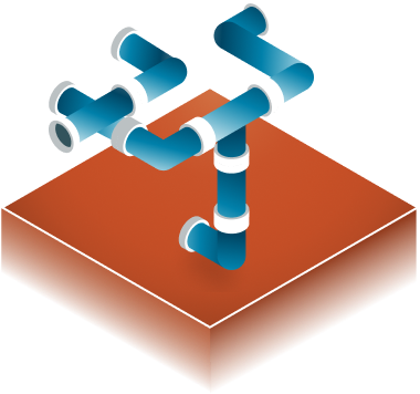 Duct and pipe runs aligned